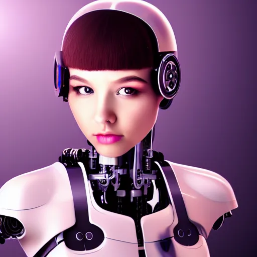 Image similar to young lady cyborg, bioorganic concept, beautiful face, full body,