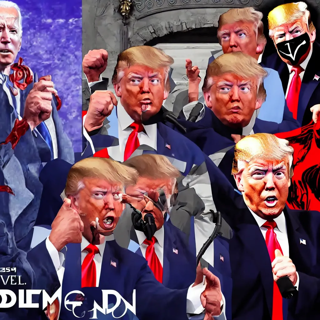 Image similar to joe biden vs donald trump, videogame, mortal kombat 3 style, 2d, finish him