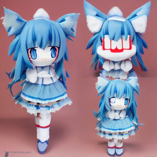 Prompt: cirno plush fumo, photo