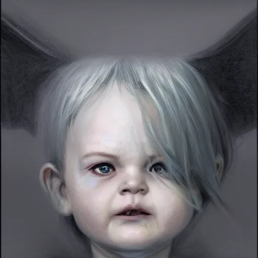 Prompt: happy and cute face of baby demon made by nebula space, face only, model shot, big eyes, pencil drawing, pastel, smooth, soft lights, magic by marc simonetti