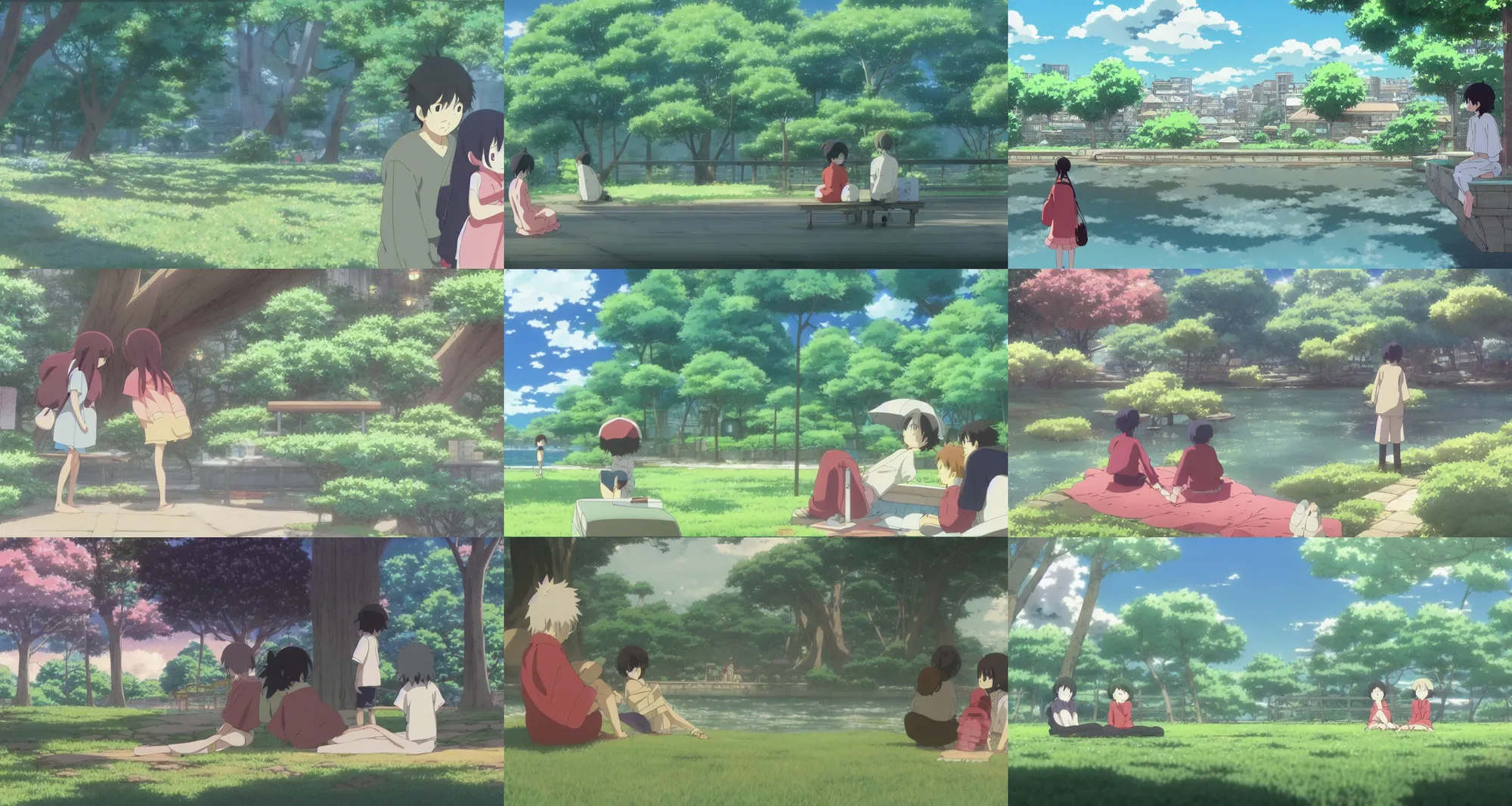 Prompt: beautiful scene from relaxing slice of life anime, calm, cozy, peaceful, by mamoru hosoda, hayao miyazaki, makoto shinkai
