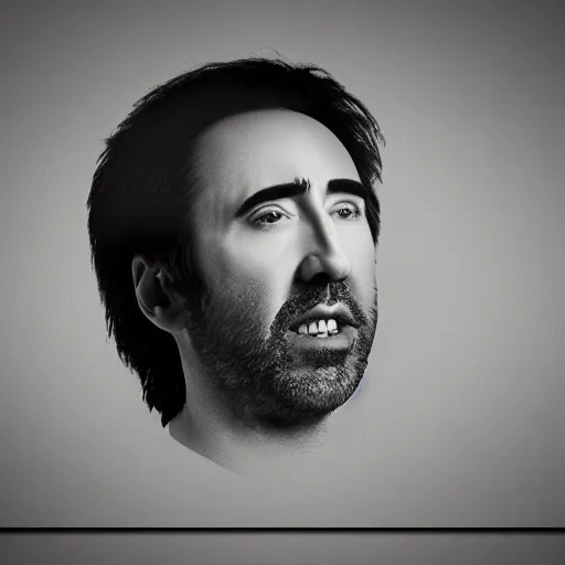 Prompt: a minimalist logo for a dating app only for nic cage