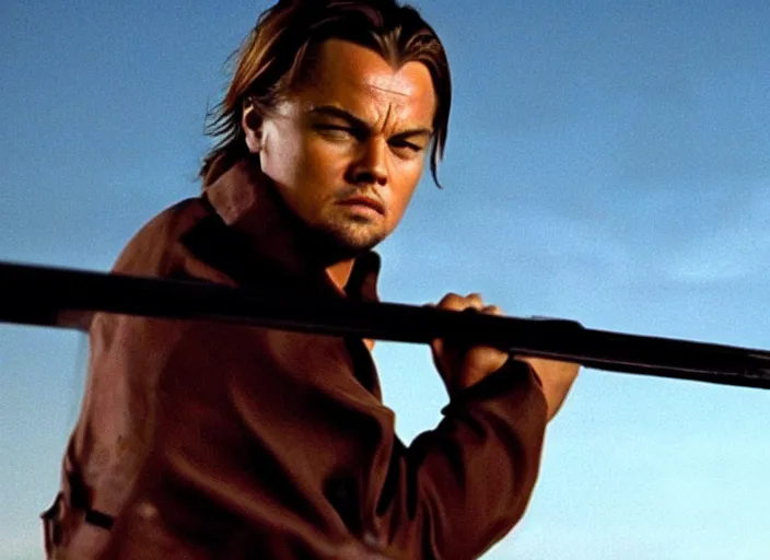 Prompt: film still Leonardo Dicaprio in kill bill 2003