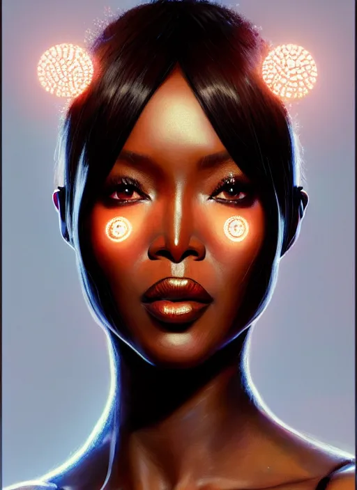 Image similar to portrait of apex legends naomi campbell, intricate, elegant, glowing lights, highly detailed, digital painting, artstation, glamor pose, concept art, smooth, sharp focus, illustration, art by artgerm and greg rutkowski, artey freytag