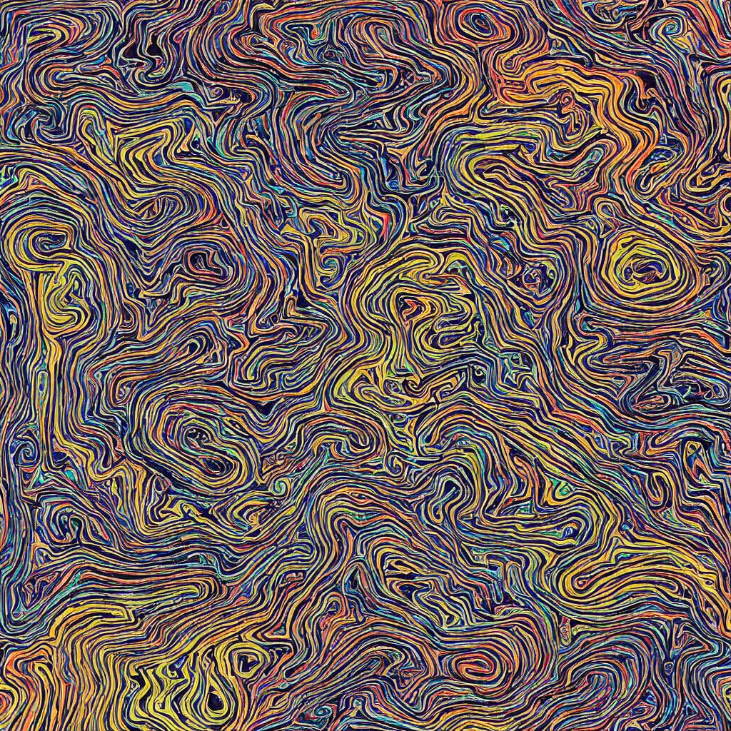 Image similar to colorful topo camo, swirls, technical, acrylic, teeth, death metal, eerie, tribal, clay, dotting, lines, stipple, points, cybernetic, style of old painting, francis bacon art, sleep paralysis, hypnosis, eerie, terror, oil, neon, black and white, color splotches, colorful dots, ominous, abstract