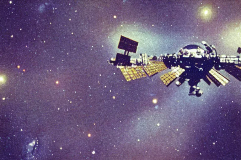 Image similar to space station, 1 6 mm film, autochrome