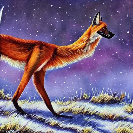 Image similar to Maned Wolf 🎨 🖌️