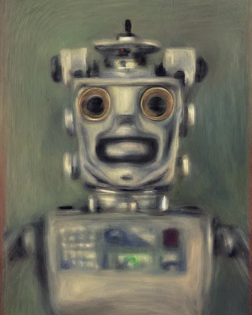 Image similar to portrait of a robot, in the style of Pierre-Auguste Renoir