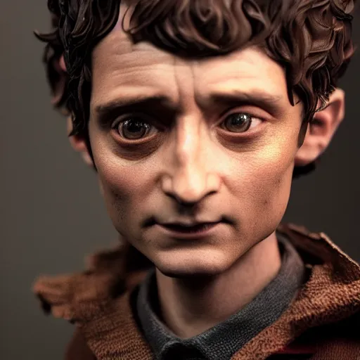 Prompt: tribute sculpture of elijah wood as frodo, made by stanley artgerm lau, wlop, rossdraws, artstation, cgsociety, concept art, cgsociety, octane render, trending on artstation, artstationhd, artstationhq, unreal engine, 4 k, 8 k