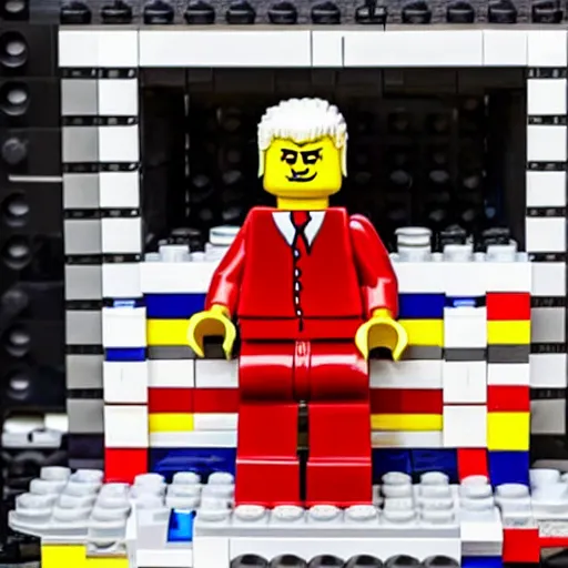 Prompt: biden built out of legos