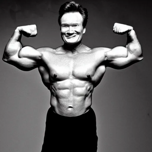 Image similar to Conan O\'Brien as a body builder