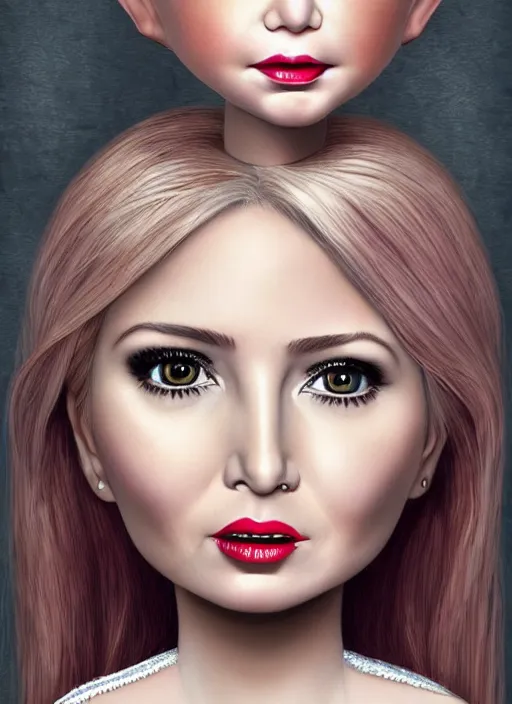 Image similar to ivanka trump as a mark ryden doll, detailed digital art, trending on Artstation