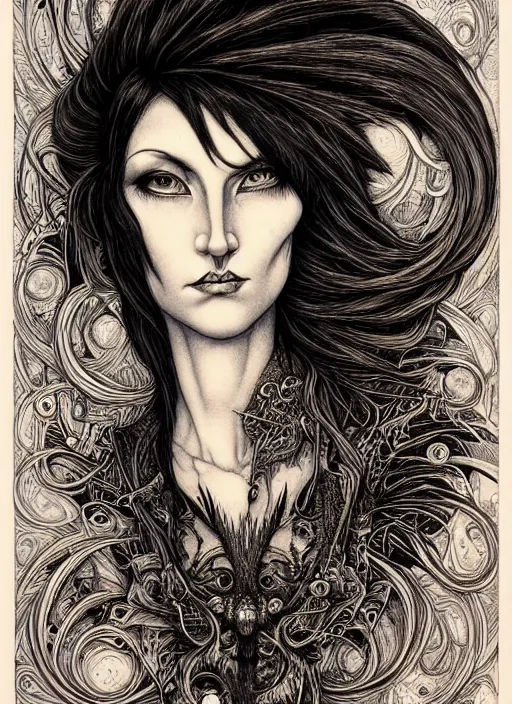 Prompt: a portrait of a lady by aaron horkey