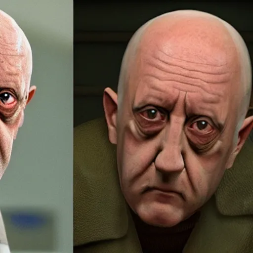 Prompt: Mike Ehrmantraut in the style of the simpsons