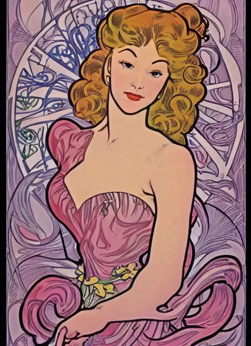 Image similar to a beautiful young woman. she is a flower fairy. well composed, clean elegant painting, beautiful detailed face. retro comic book art by steve ditko and jack kirby and ( alphonse mucha )