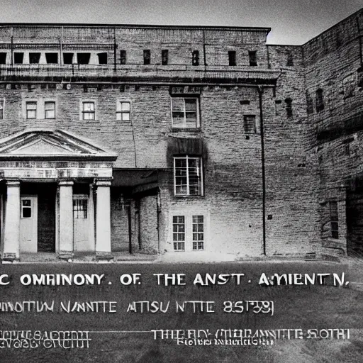 Prompt: an ominous lunatic insane asylum