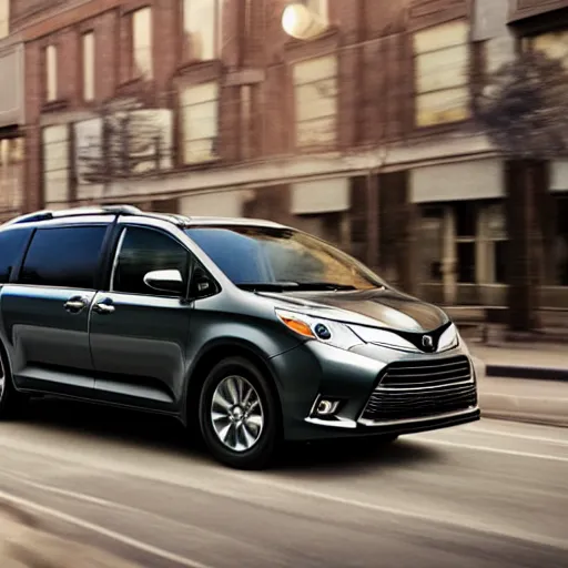 Prompt: 1 8 0 0 s daguerreotype photo of a 2 0 1 9 toyota sienna driving on boston streets.