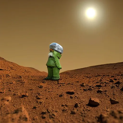 Image similar to Garden Gnome on Mars, NASA photograph