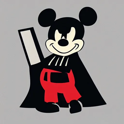 Prompt: micky mouse as darth vader