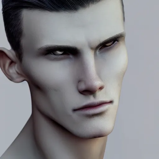 Prompt: photograph of a beautiful and handsome transhuman creature, young, male, realistic, detailed, hyper realistic