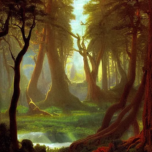 Prompt: Yggdrasil by Albert Bierstadt, fantasy, mythology