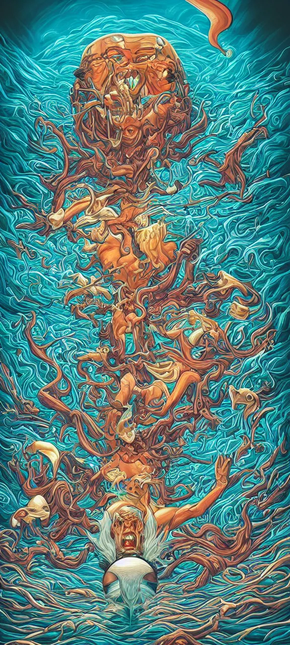 Image similar to freedom jones alex grey mark cooper, artgerm artstation award winning photorealistic detailed hypervivid intense fantasy concept art, hypervivid intense mcbess, the sea by dan mumford