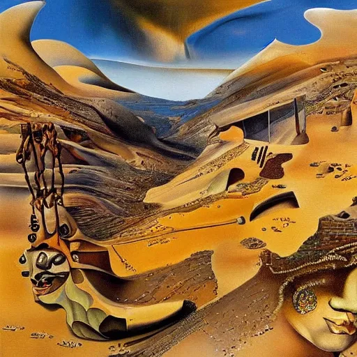 Image similar to kurdistan painted by salvador dali, highly detailed, insanely intricate, award winning art, trending on artstation