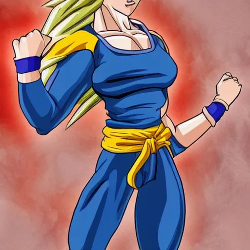 Prompt: female goku from dragon ball z