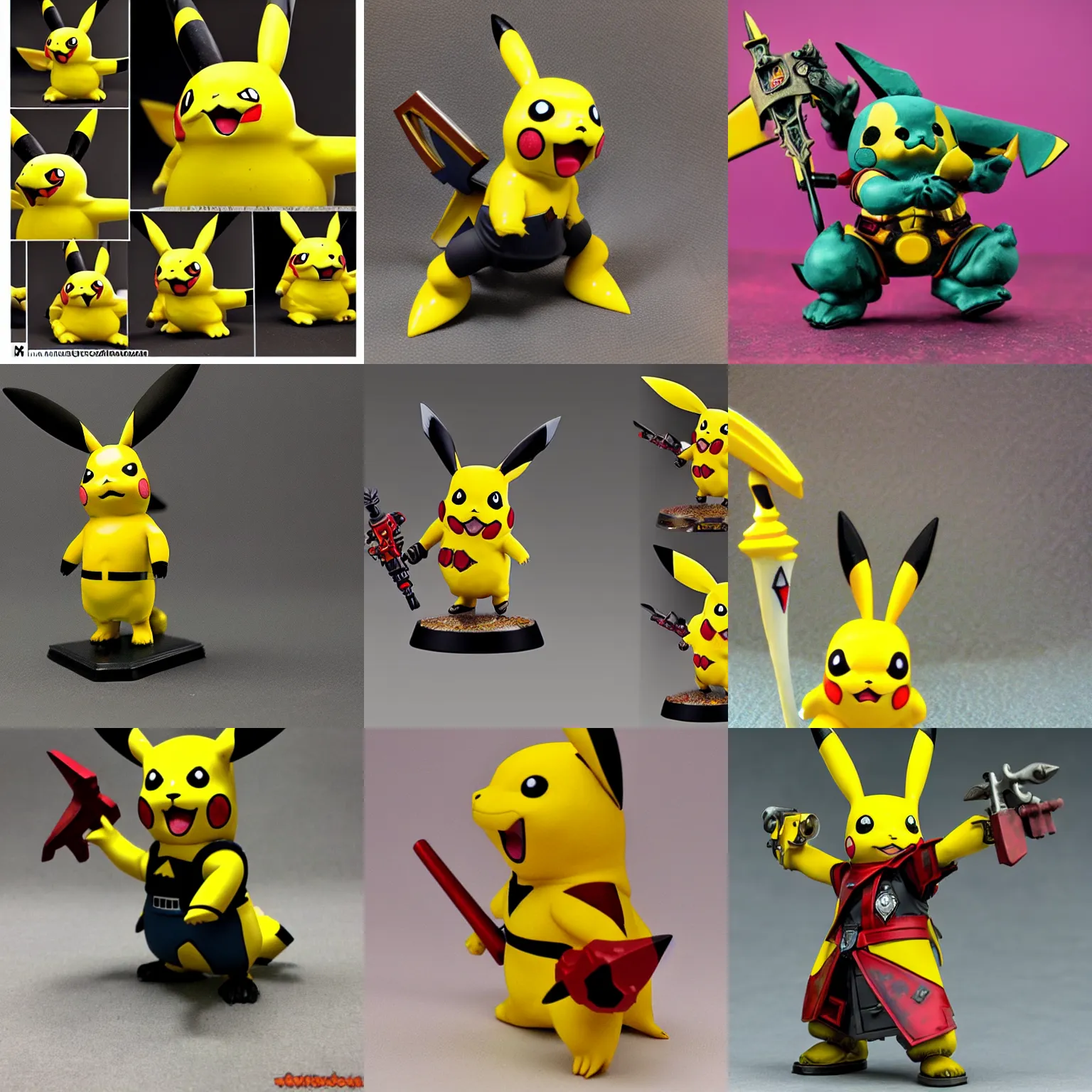 Prompt: pikachu Warhammer 40k Figure