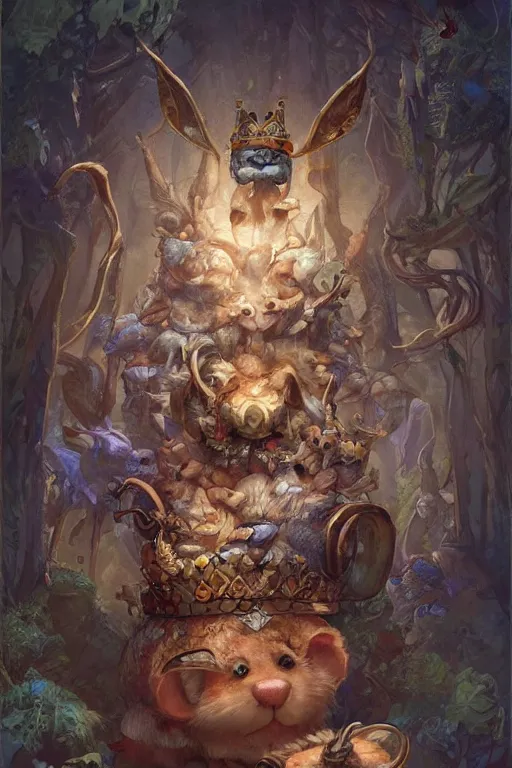 Image similar to portrait of the mousefolk wearing crown of the ancients by artgerm and Craig Mullins, James Jean, Andrey Ryabovichev, Mark Simonetti and Peter Morbacher 16k