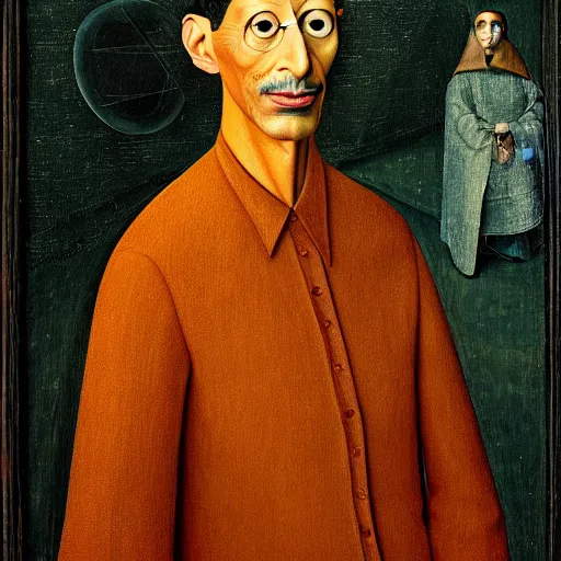 Image similar to portrait of jeff goldblum by hieronymous bosch