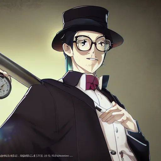 Image similar to portrait of professor james moriarty the calculator of disasters and crimes, anime fantasy illustration by tomoyuki yamasaki, kyoto studio, madhouse, ufotable, square enix, cinematic lighting, trending on artstation