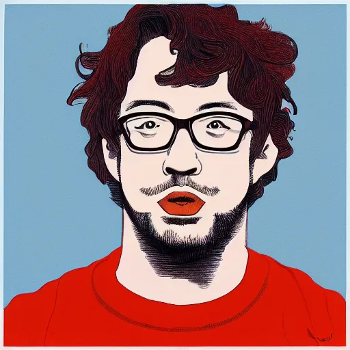 Prompt: Sam Hyde in the style of James Jean, rule of thirds, sigma male, cinematic, kyoto japan setting
