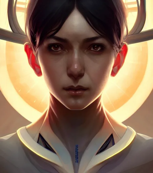 Image similar to symmetry ( naru from prey ) ultra detailed, intricate, dynamic lighting, digital art, anime, digital painting, art station, wlop, sharp focus, illustration, art by artgerm and greg rutkowski and alphonse mucha