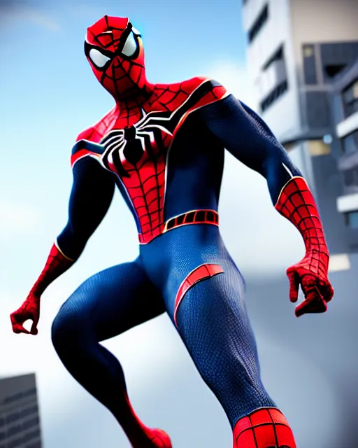 Image similar to photorealistic, hyperdetailed photograph of black spider - man suit with white webbing by insomniac games