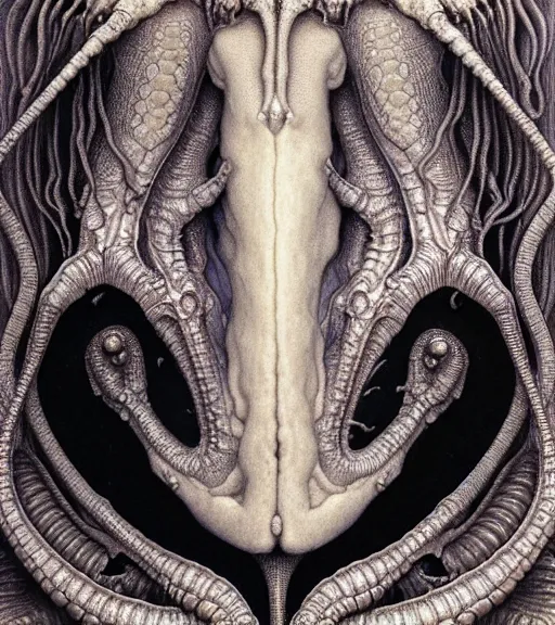 Image similar to detailed realistic beautiful seahorse goddess face portrait by jean delville, gustave dore, iris van herpen and marco mazzoni, art forms of nature by ernst haeckel, art nouveau, symbolist, visionary, gothic, neo - gothic, pre - raphaelite, fractal lace, intricate alien botanicals, ai biodiversity, surreality, hyperdetailed ultrasharp octane render