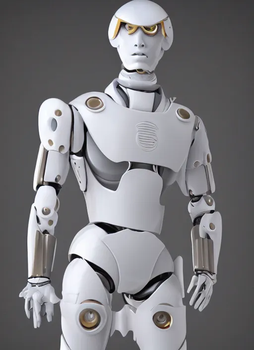 Image similar to portrait of a futuristic blanco ceramic Spanish prince humanoid robot with a handsome face and muscular body posing with las piernas abertas, macho, piroca, dotado, gostoso, guapo, trending on cgsociety