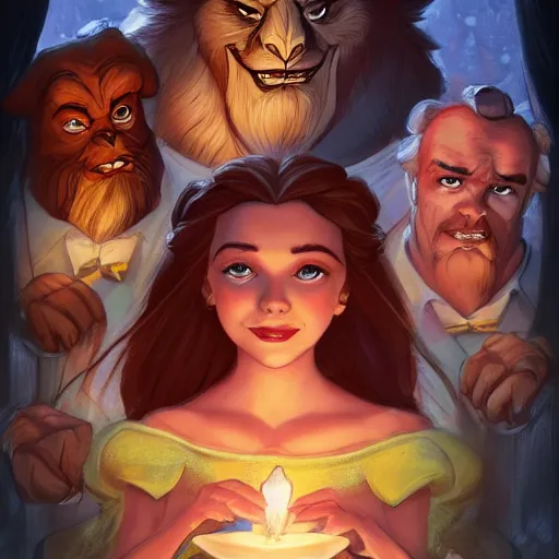 Prompt: beauty and the beast, artstation.