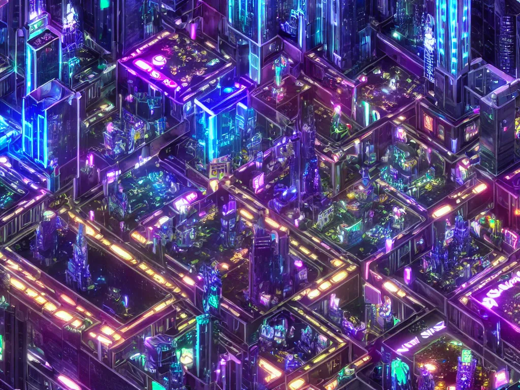 Cyberpunk coloseum, birds eye view, rgb lights,, Stable Diffusion