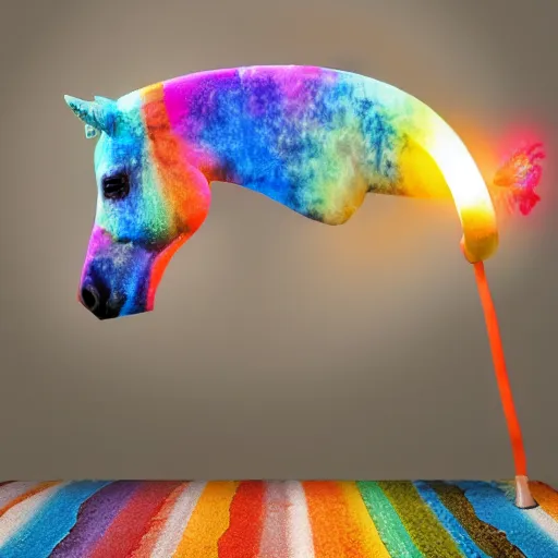 Prompt: epic professional studio photo horse shaped icecream colorful backlight