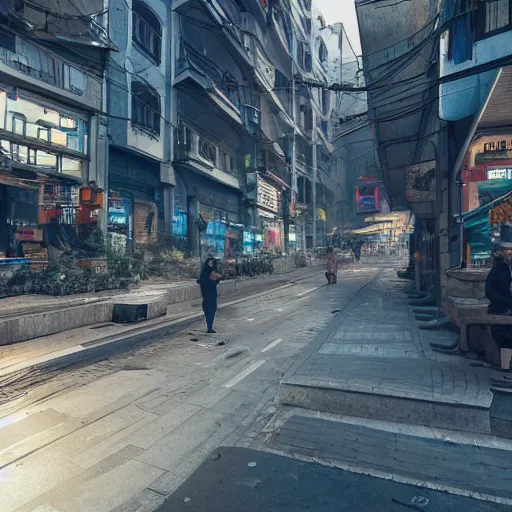 Image similar to istanbul, cyberpunk, realistic