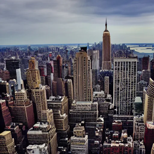 Image similar to new york after an 1 0 magnitude earthquake, 8 k resolution