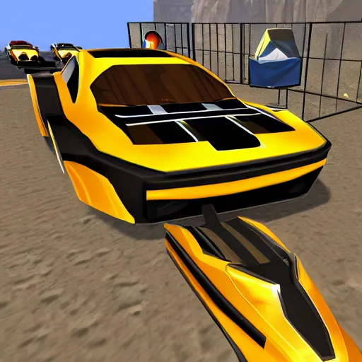 Prompt: screenshot from half life superstar racing