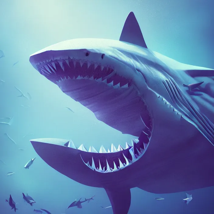 Image similar to shark with the head of joe biden intricate abstract. intricate artwork. by tooth wu, wlop, beeple, dan mumford. octane render, trending on artstation, greg rutkowski very coherent symmetrical artwork. cinematic, hyper realism, high detail, octane render, 8 k, iridescent accents