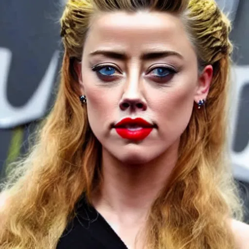 Image similar to a [ gourd ] carved shaped to look like ( amber heard ) face hybrid intercross