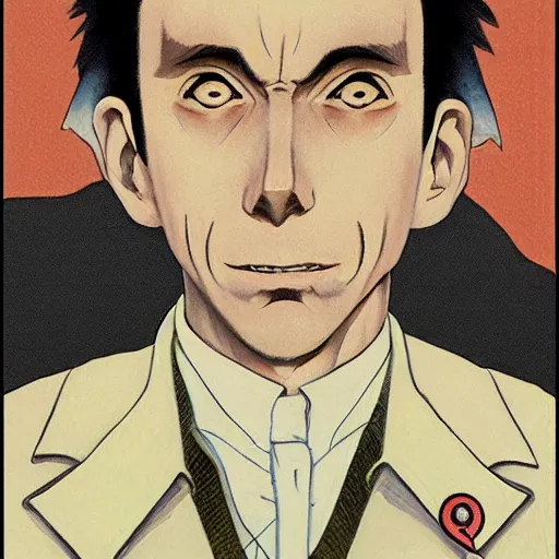 Image similar to anime joseph goebbels by hasui kawase by richard schmid