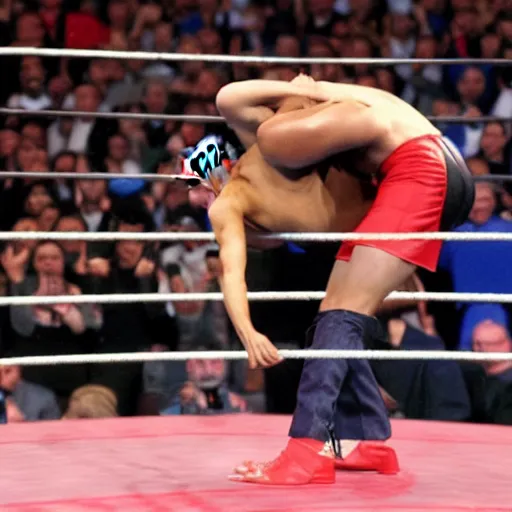 Image similar to barack obama wrestling in the wwe, sports photography, pay per view