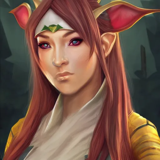 Prompt: a single elven kunoichi girl portrait, digital art, trending on artstation