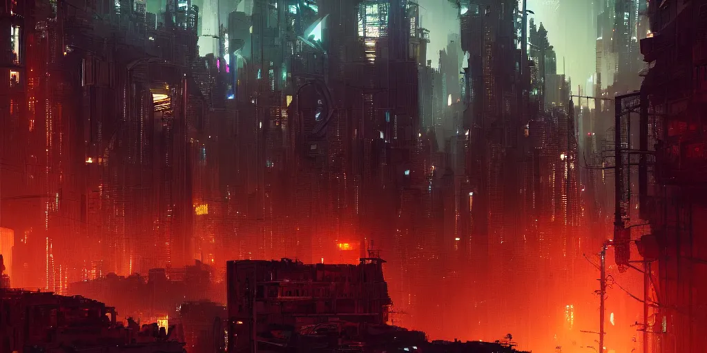 Prompt: colombian cyberpunk cityscape, night, heatwave, james paick, greg rutkowski, artstation