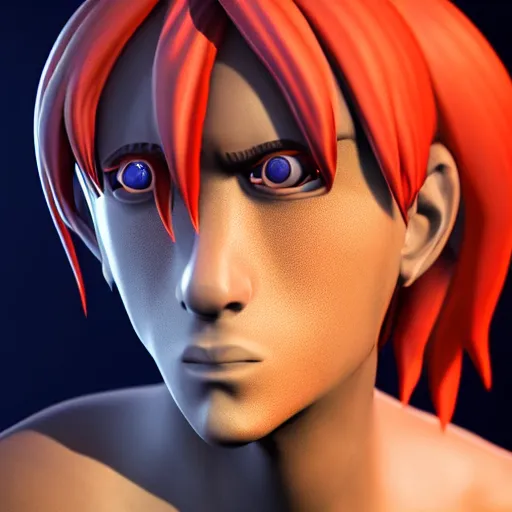 Image similar to Serge from Chrono Cross, high detail, unreal engine 5, detailed, 8k